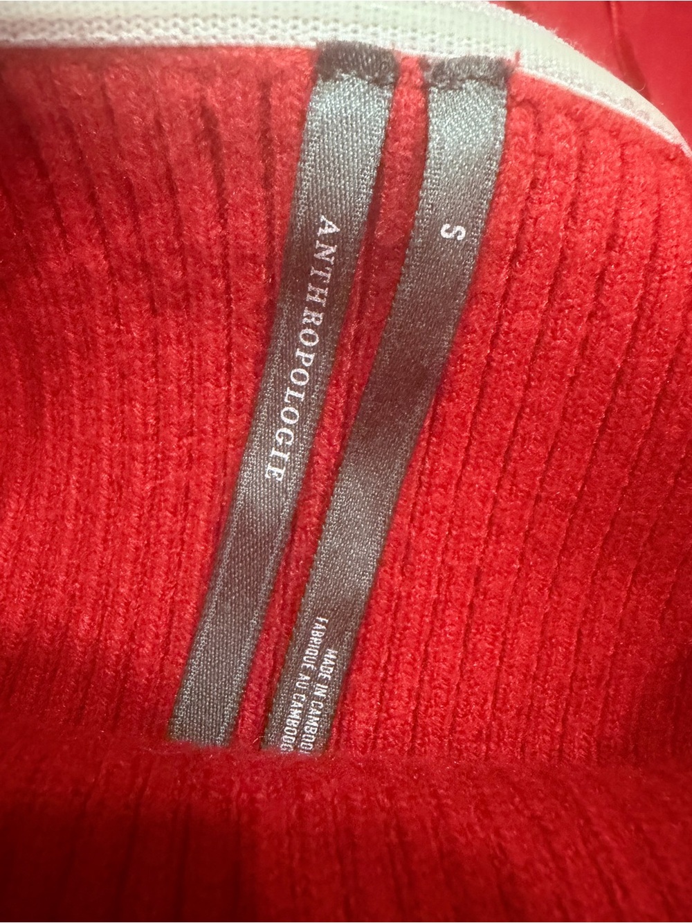 Anthropologie Bright Red Strapless dress